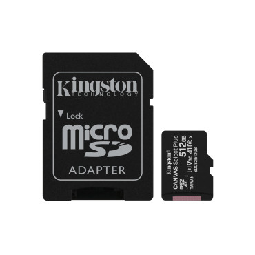 KINGSTON 512GB micSDHC Canvas Select Plus 100R A1 C10 Card + ADP | Muistikortit