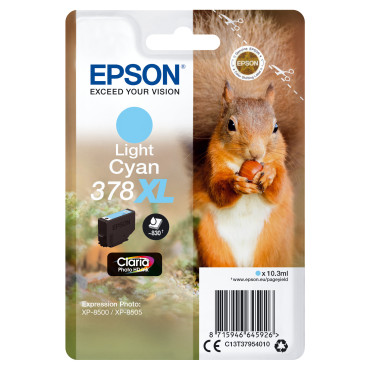 EPSON Singlepack Light Cyan 378XL Squirrel Clara Photo HD Ink | Epson