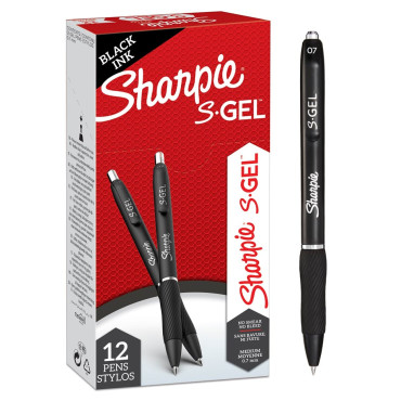 SHARPIE S-Gel geelikynä 0,7mm musta muste | Kuulakärkikynät