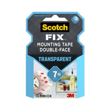 Scotch-Fix™ Transparent kiinnitysteippi , 19 mm x 1,5 m, 1 rulla/pakkaus | Teipit ja liimat