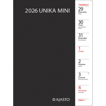 Unika mini, musta 2026 | Taskukalenterit