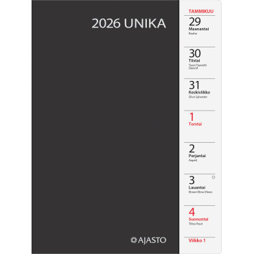 Unika, musta 2026 | Pöytäkalenterit