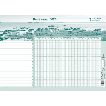 Quo Vadis -lomakalenteri 2026-2027 | Seinäkalenterit