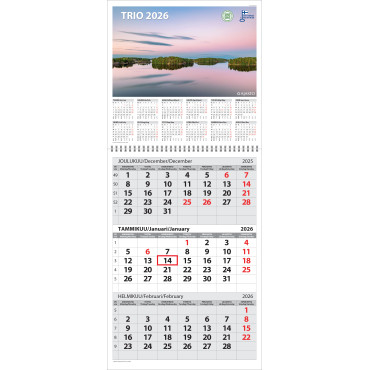 Trio 2026 (loppuunmyyty) | Seinäkalenterit