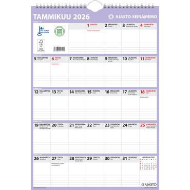 Seinämemo 2026 (PAINOS LOPPUUNMYYTY) | Seinäkalenterit