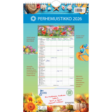 Perhemuistikko 2026 | Seinäkalenterit