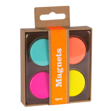Magneettinappi 30mm kirkkaat värit 4kpl/pkt | Magneetit ja neulat