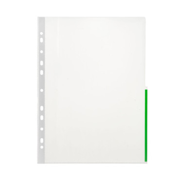 Signaalitasku A4 vihreä värireuna 0,12 PP | Taskut
