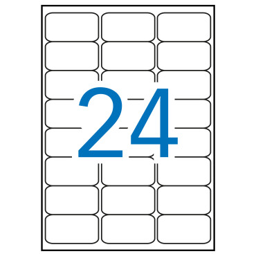 APLI tulostustarra 24-jak 64x33,9mm valkoinen 100ark/pkt | Tarrat