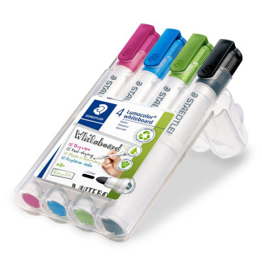 STAEDTLER 351 valkotaulutussi 4-värin sarja 2mm pyöreä UUTUUS | Taulukynät