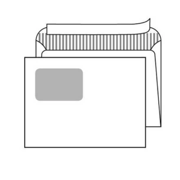 Kirjekuori C5 ikkuna 60x90mm valkoinen 25kpl/pkt | Kirjekuoret