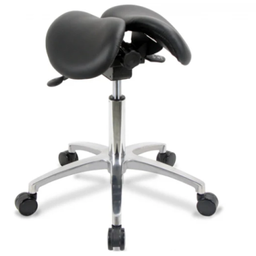 TOP 2-osainen satulatuoli nahkaa musta