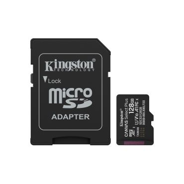 KINGSTON 128GB microSDXC Canvas Select Plus Gen3 150MB/s A1 Card + Adapter | Muistikortit