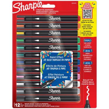 SHARPIE  Creative Acrylic Marker  akryylitussi 12 väriä | Huopakynät