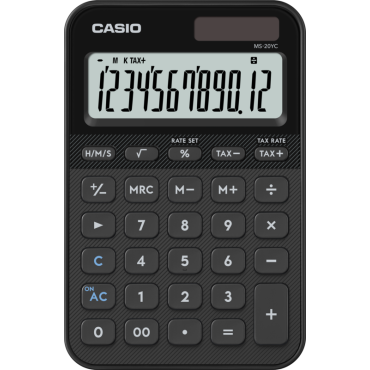 CASIO MS-20YC  pöytälaskin 12-numeroinen musta | Laskimet