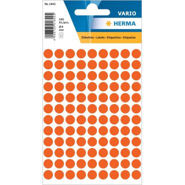 HERMA 1842 tarraetiketti pyöreä 8mm punainen 540kpl/pkt | Muut