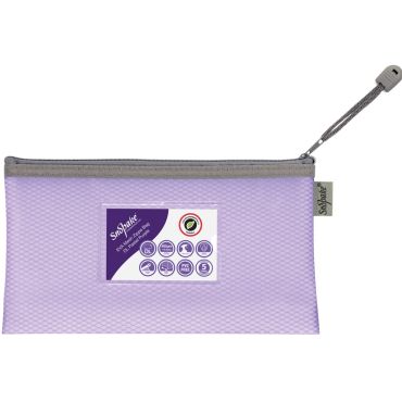 SNOPAKE Eva Mesh Zippa Bag pastel vetoketjutasku 240x130mm vaalean violetti | Taskut