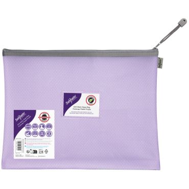 SNOPAKE Eva Mesh Zippa Bag pastel vetoketjutasku A4 vaalean violetti | Taskut