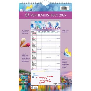 Perhemuistikko 2027 | Seinäkalenterit