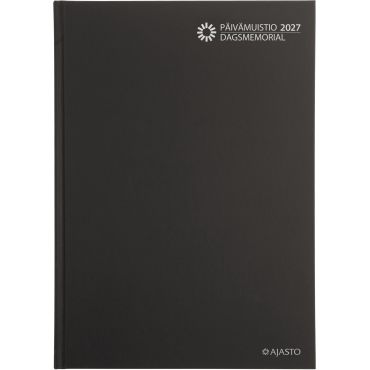 Päivämuistio/Dagsmemorial, sidottu, musta 2027 | Pöytäkalenterit