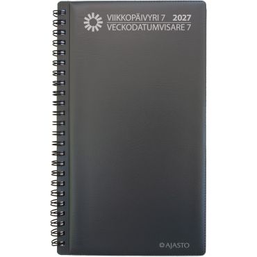 Viikkopäivyri/Veckodatumvisare 7, tummanharmaa 2027 | Pöytäkalenterit
