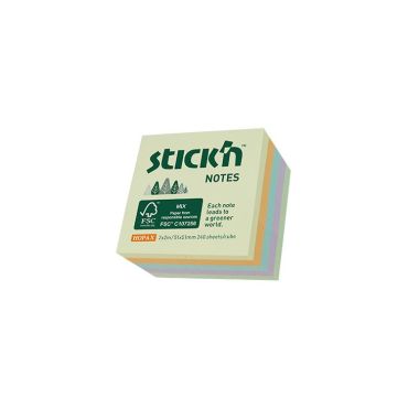 STICK′N viestilappukuutio pastellilajitelma 51x51mm 240lappua UUTUUS (21888) | Viestilaput ja teippimerkit