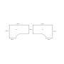 TC kulma pöytälevy 1800x1200x800/600x25mm pearl grey VASEN | Pöydät