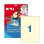 APLI tulostustarra 1-jak 210x297mm kermanvärinen 20arkki/pkt 11802 | Tarrat