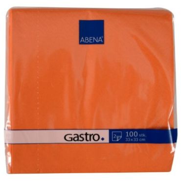 GASTRO lautasiliina oranssi 33x33cm 2-krs  ¼-taitto 100kpl/pkt | Kertakäyttöastiat