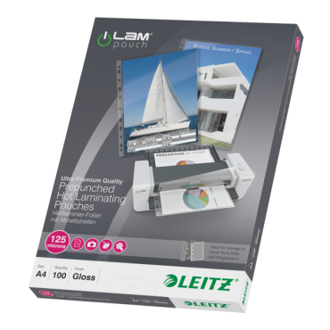 LEITZ kuumalaminointitasku A4 REI′ITETTY, 125mic