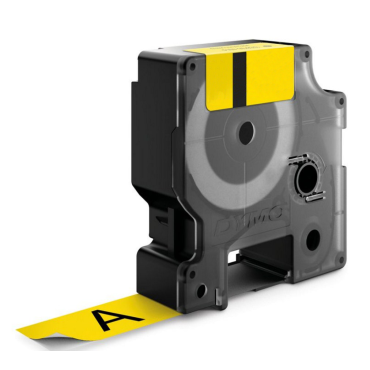 Dymo D1, 9mmx7m keltainen pohja/musta teksti tarranauha 40918 | Tarrakirjoittimet