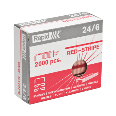 RAPID Red Stripe 24/6 nitomanasta kupari 2000kpl/rasia | Nidonta ja lävistys